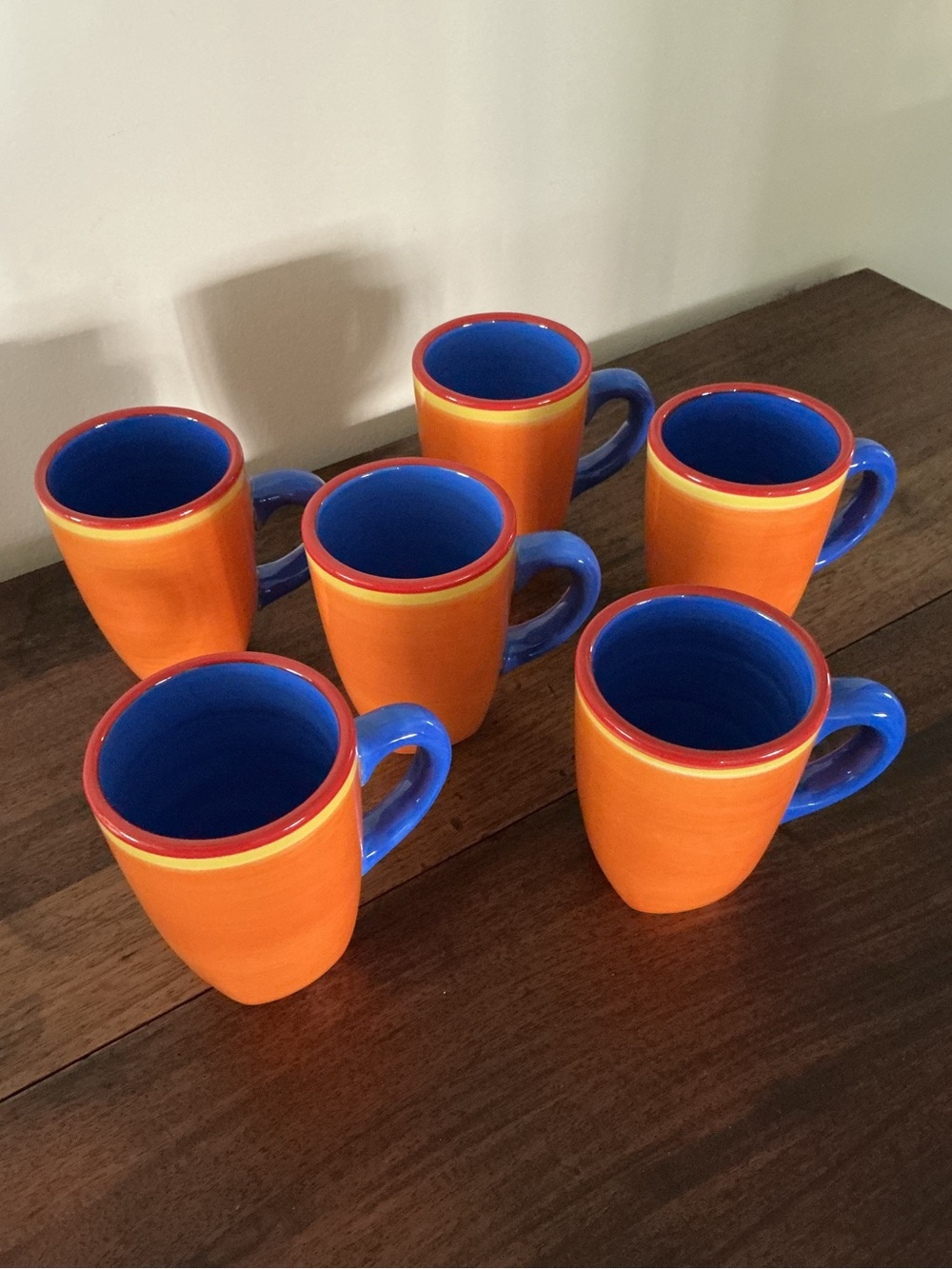 Dansk Caribe Bahama Blue Set of 6 Mugs